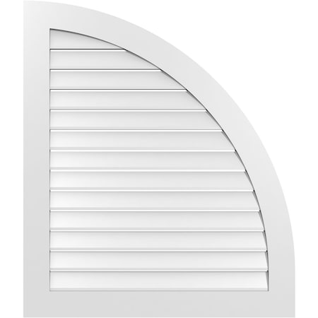 Ekena Millwork Quarter Round Top Right Surface Mount PVC Gable Vent w/ 3-1/2"W x 1"P Standard Frame, 36"W x 42"H GVPQR36X4201SF